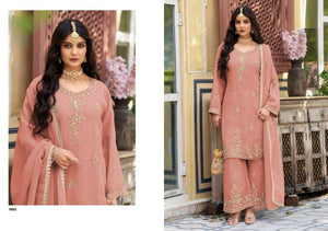 Amrah Wholesale Monoco 1001 To 1003 Rose Gold Salwar Kameez - Amrah Wholesale