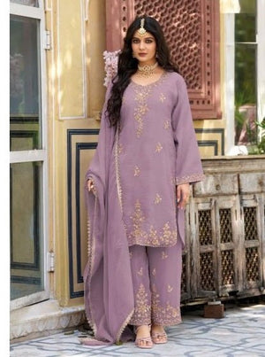 Amrah Wholesale Monoco 1001 To 1003 Rose Gold Salwar Kameez - Amrah Wholesale