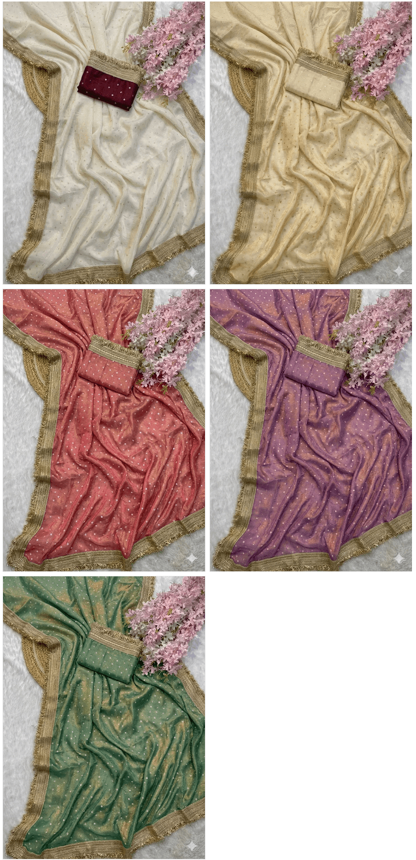 Amrah Wholesale Mossbutti Vol 1 Silk Saree - Amrah Wholesale