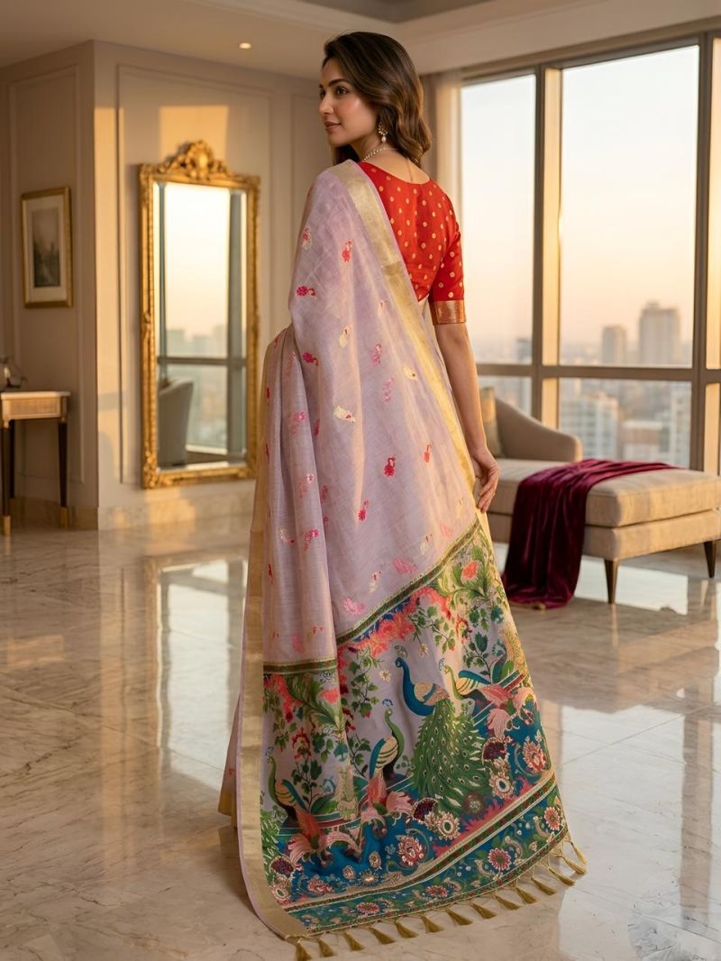 Amrah Wholesale Mv Vis 2 Cotton Jacquard Worked Saree Collection