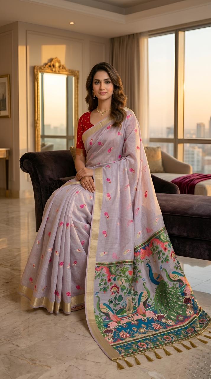 Amrah Wholesale Mv Vis 2 Cotton Jacquard Worked Saree Collection