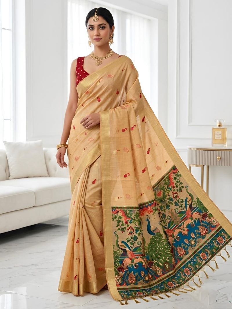 Amrah Wholesale Mv Vis 2 Cotton Jacquard Worked Saree Collection