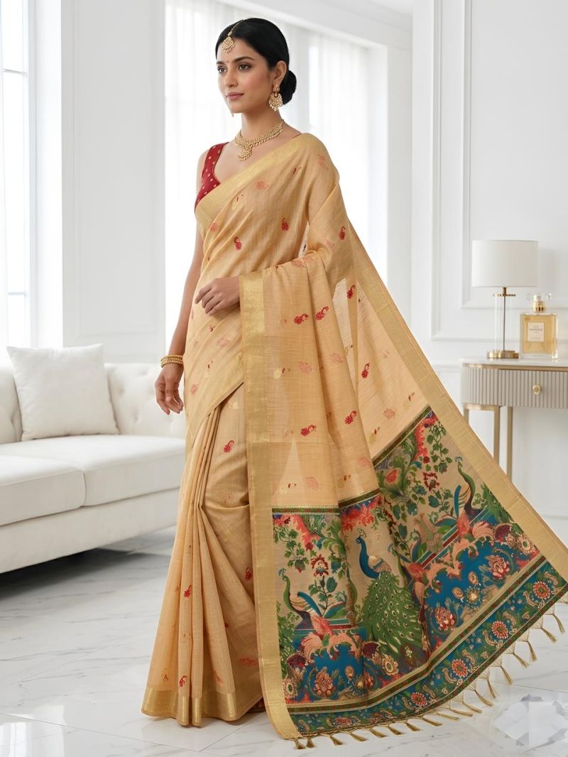 Amrah Wholesale Mv Vis 2 Cotton Jacquard Worked Saree Collection