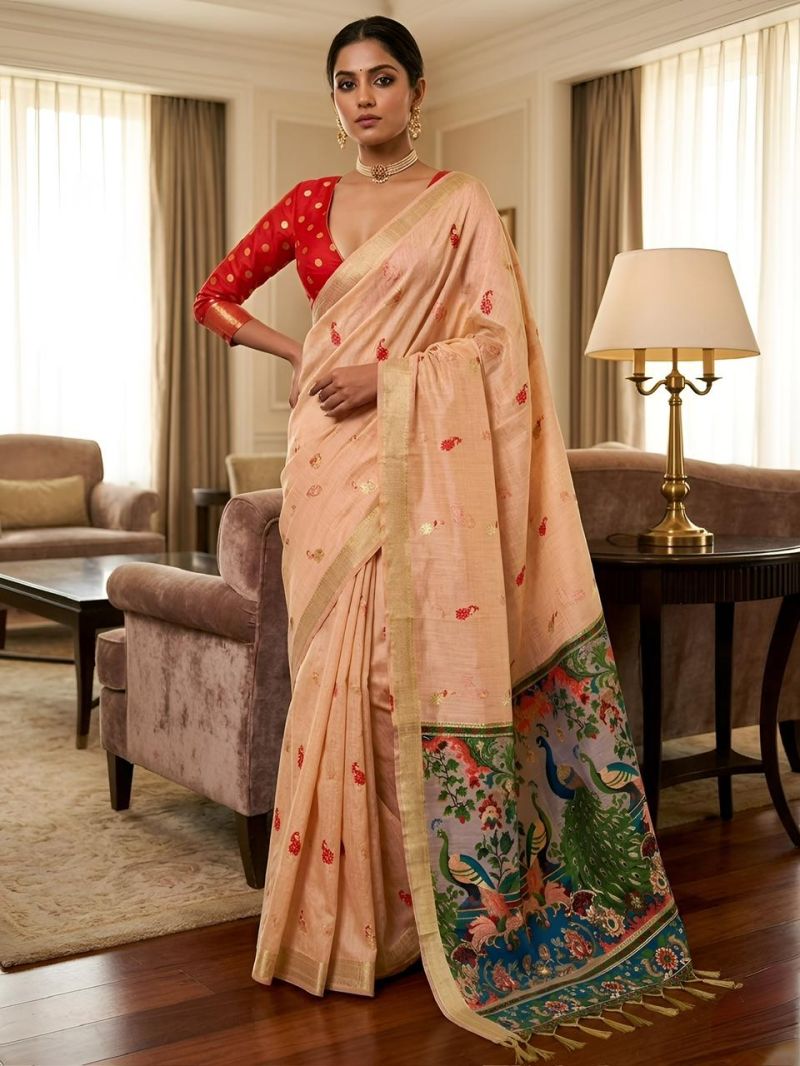 Amrah Wholesale Mv Vis 2 Cotton Jacquard Worked Saree Collection