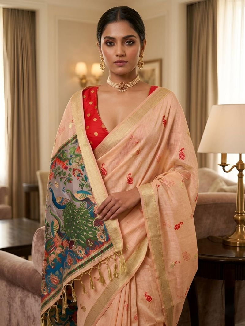 Amrah Wholesale Mv Vis 2 Cotton Jacquard Worked Saree Collection