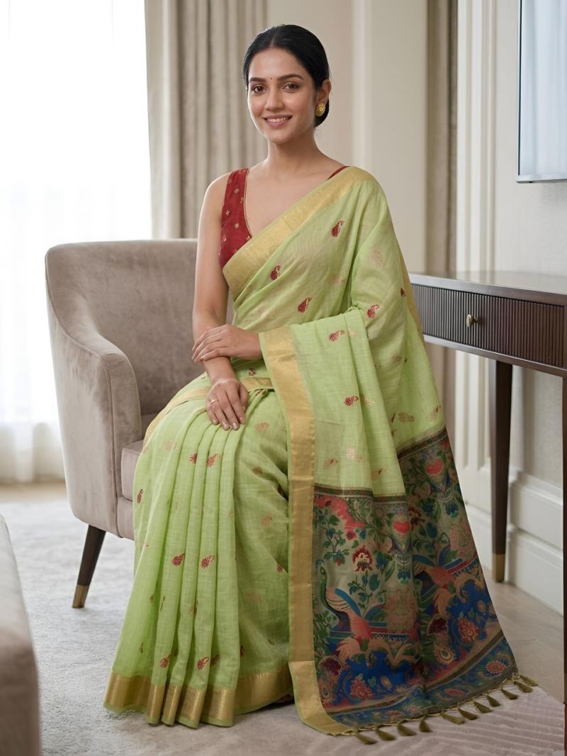Amrah Wholesale Mv Vis 2 Cotton Jacquard Worked Saree Collection