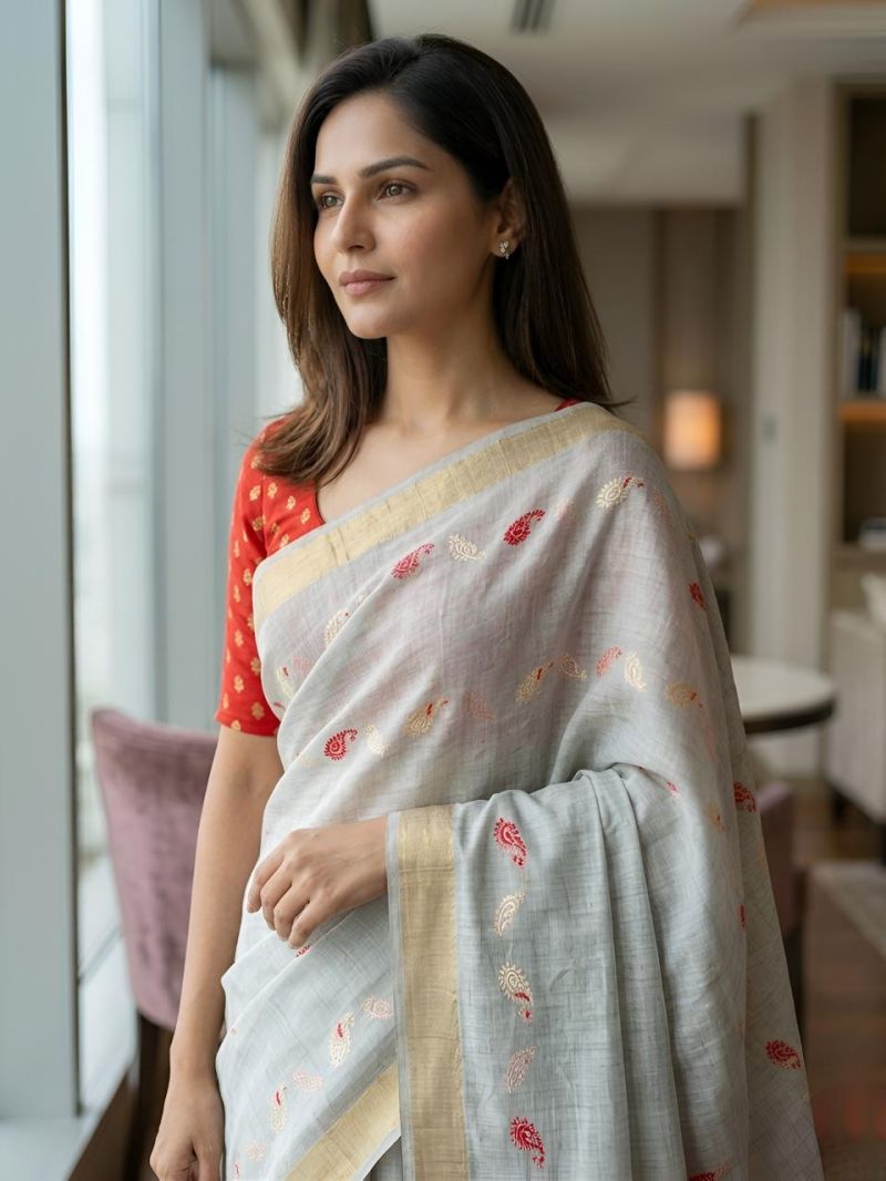 Amrah Wholesale Mv Vis 2 Cotton Jacquard Worked Saree Collection