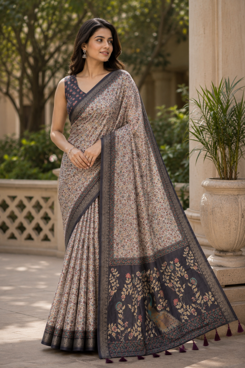 Amrah Wholesale Mv Vis 60 Moss Silk Saree