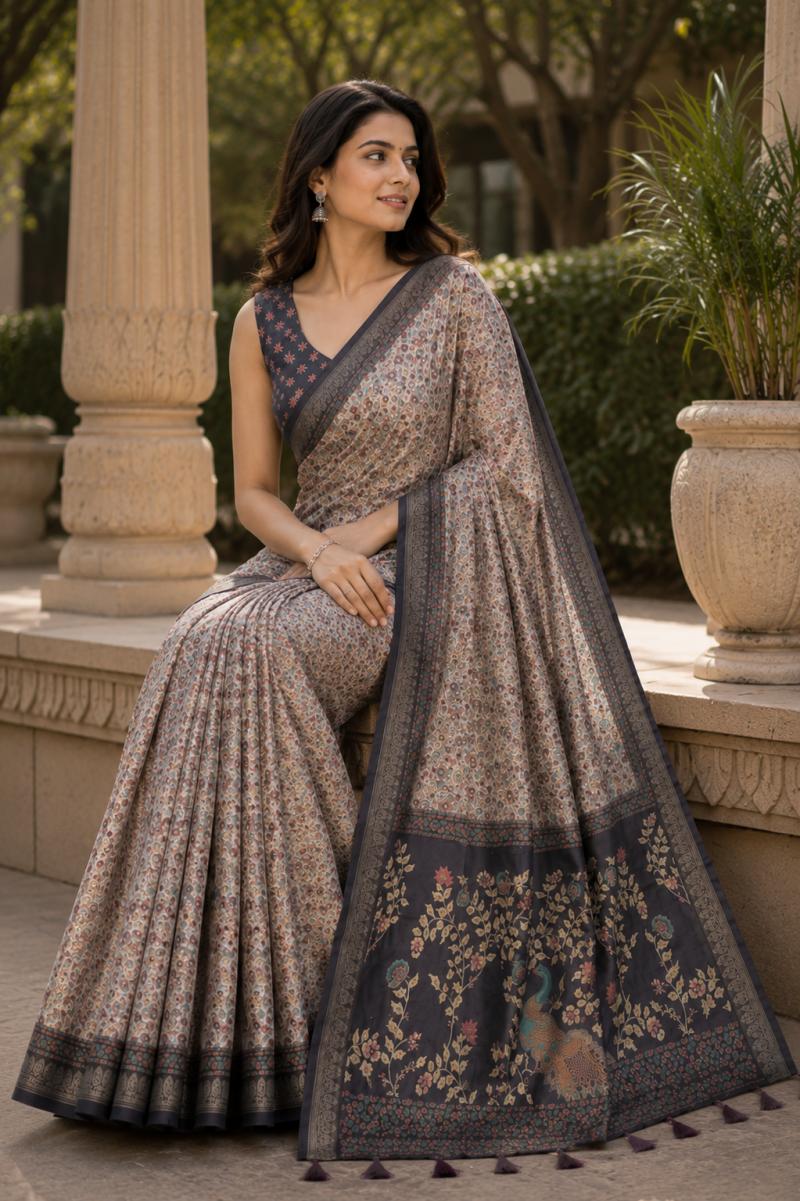 Amrah Wholesale Mv Vis 60 Moss Silk Saree