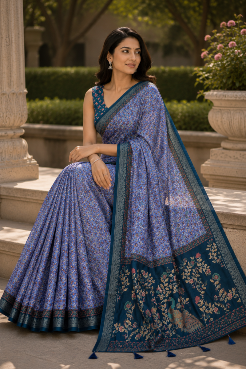 Amrah Wholesale Mv Vis 60 Moss Silk Saree