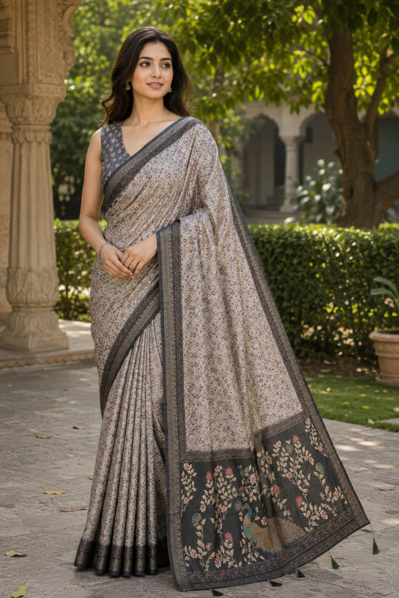 Amrah Wholesale Mv Vis 60 Moss Silk Saree