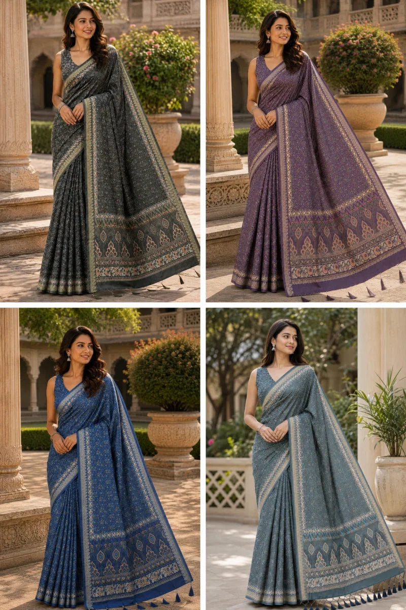 Amrah Wholesale Mv Vis 61 Moss Silk Saree