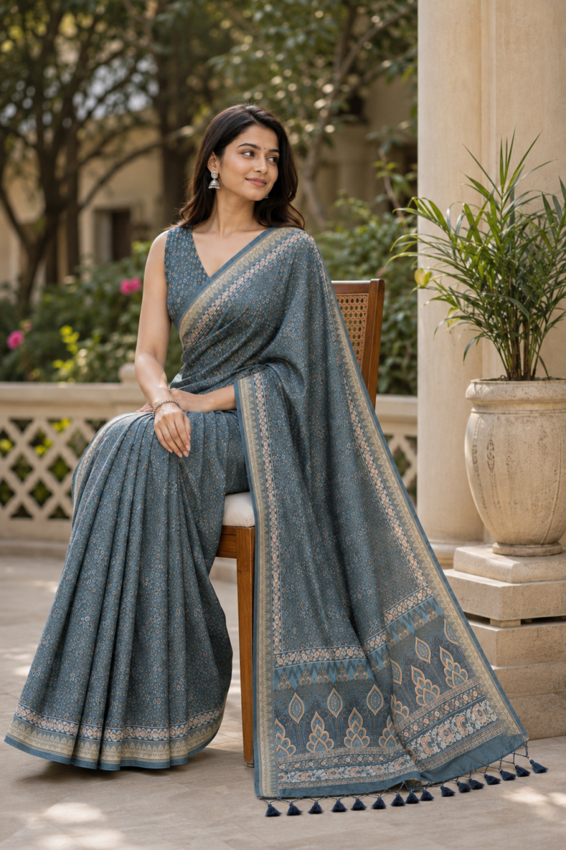 Amrah Wholesale Mv Vis 61 Moss Silk Saree