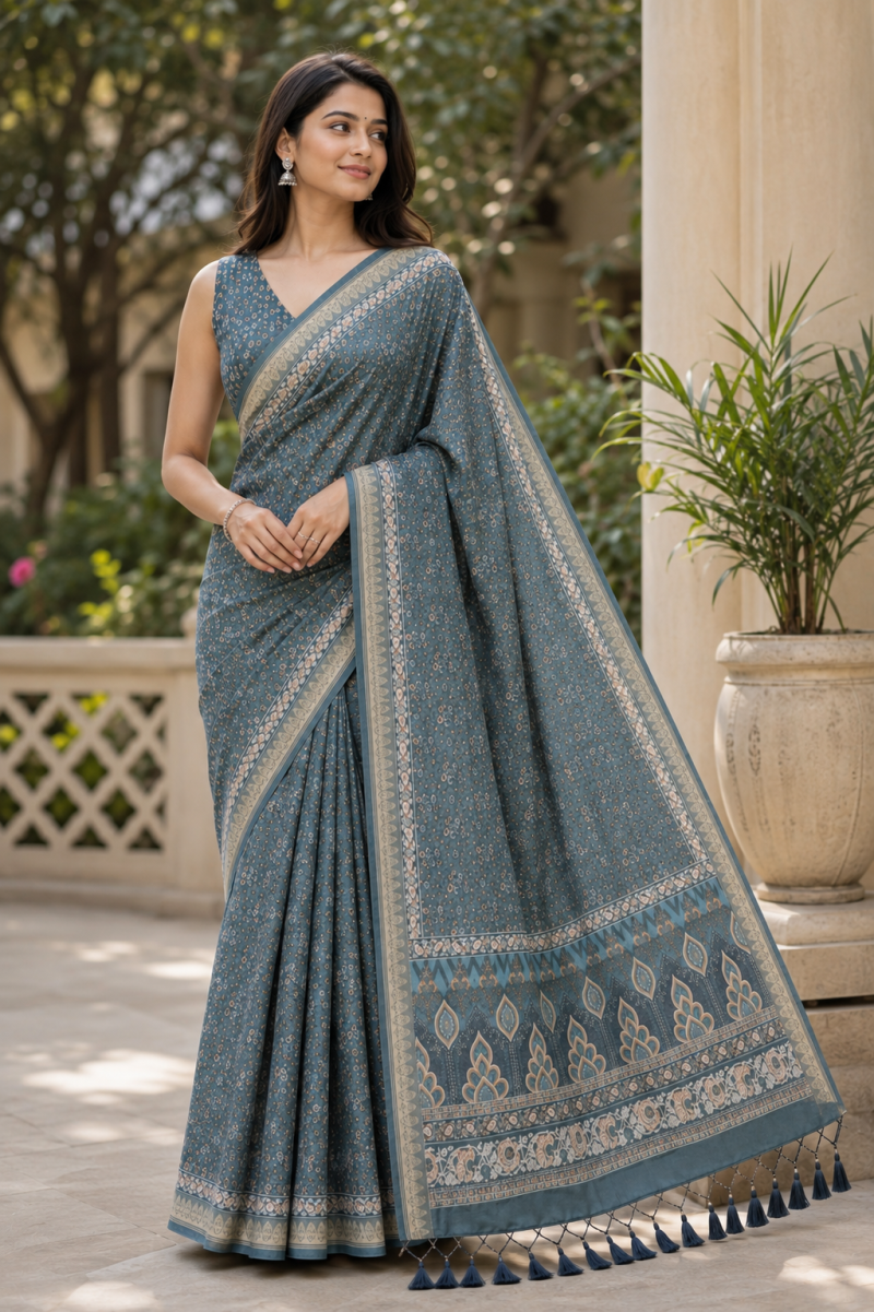 Amrah Wholesale Mv Vis 61 Moss Silk Saree