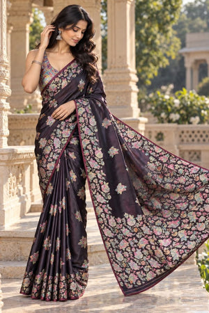 Amrah Wholesale Mv Vis 65 Satin Silk Saree