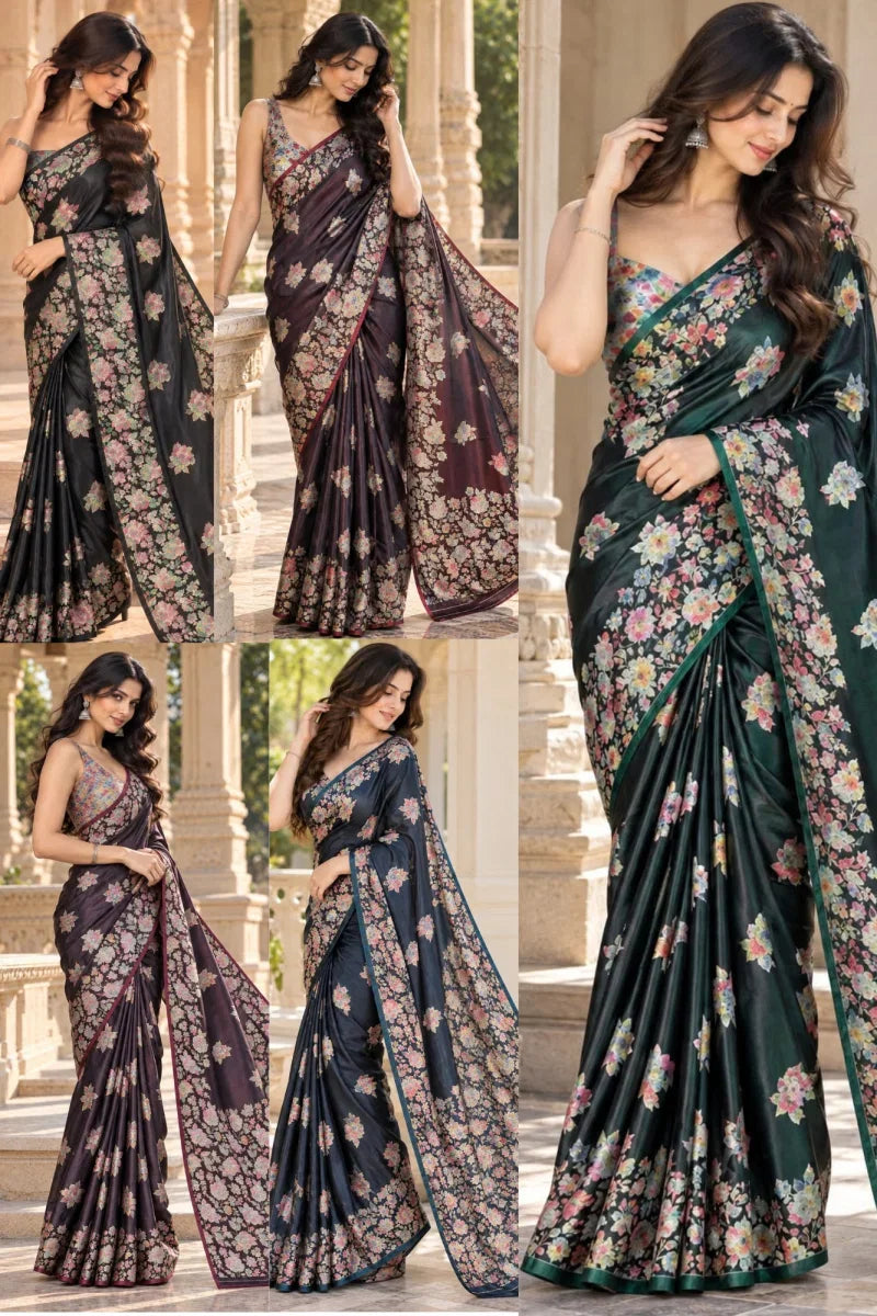 Amrah Wholesale Mv Vis 65 Satin Silk Saree