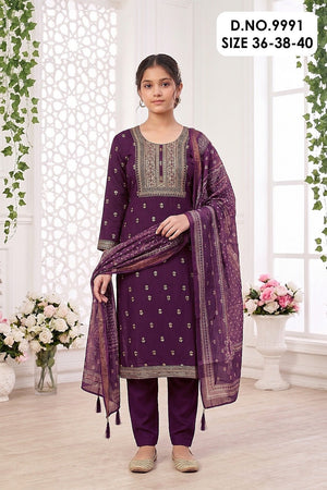 Amrah Wholesale Nagma 9990 And 9991 Roman Silk Embroidered Kurti Pant Dupatta Set - Amrah Wholesale