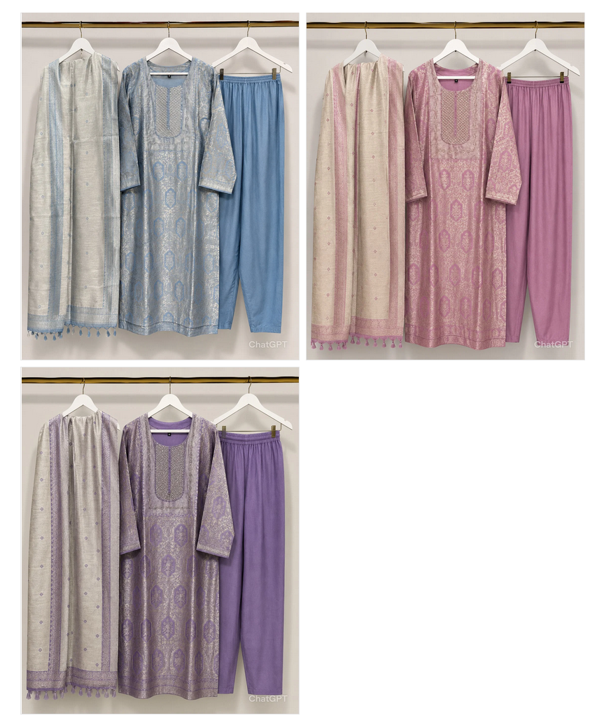 Amrah Wholesale Naisha K 1021 Kanjivaram Silk Kurti Pant Dupatta Set