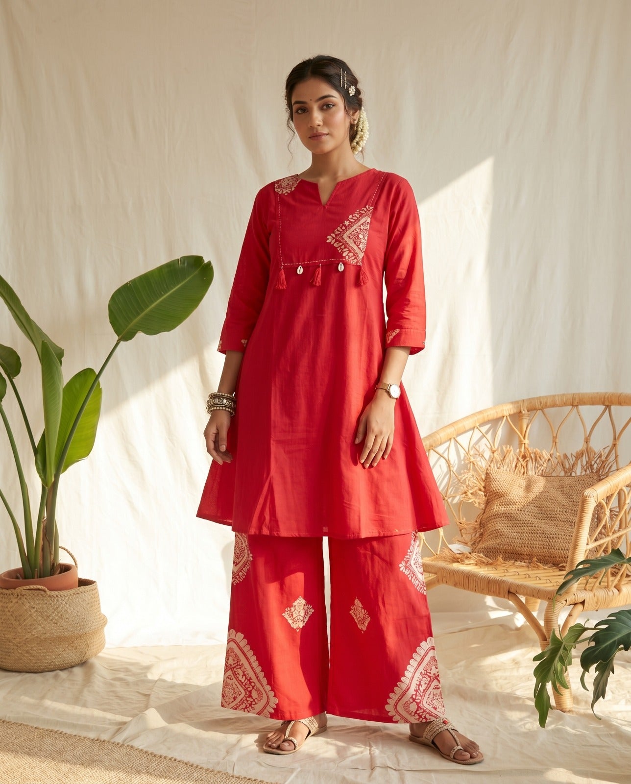 Amrah Wholesale Naisha K 1028 Cotton Manual Work Kurti Pant Set