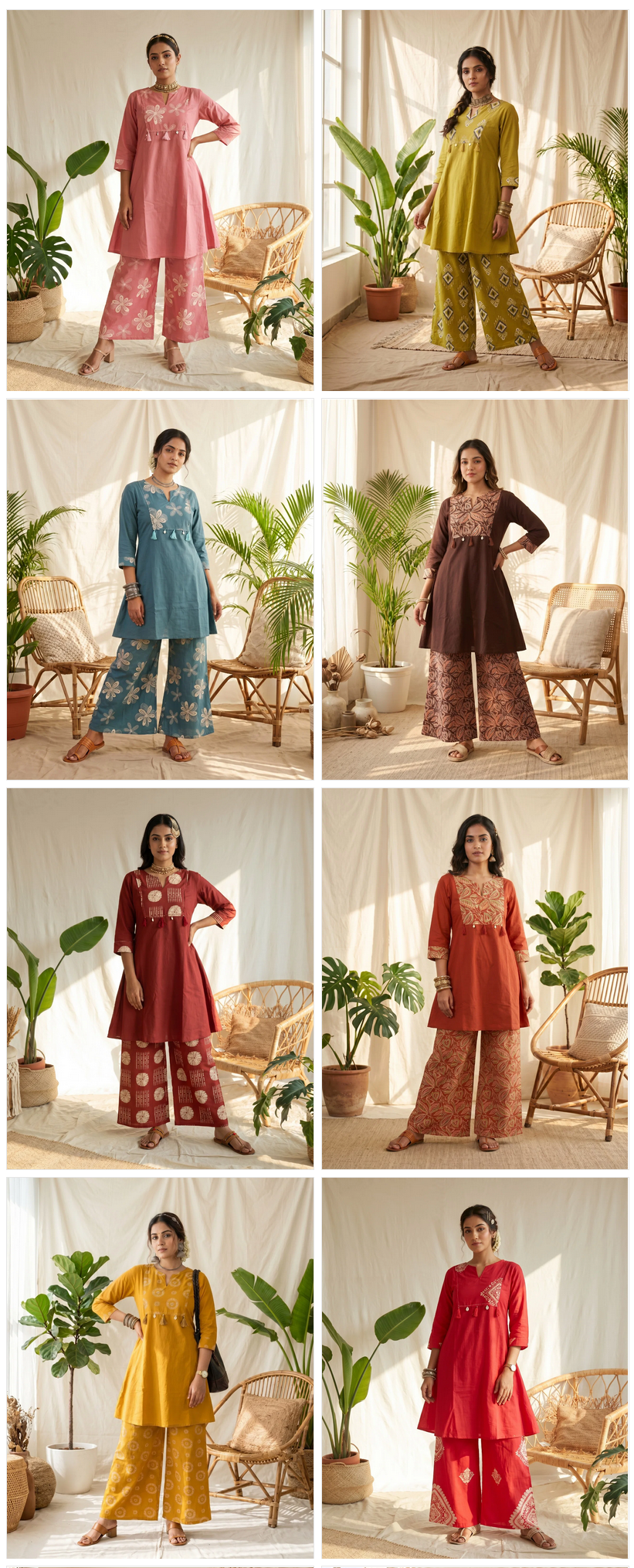Amrah Wholesale Naisha K 1028 Cotton Manual Work Kurti Pant Set