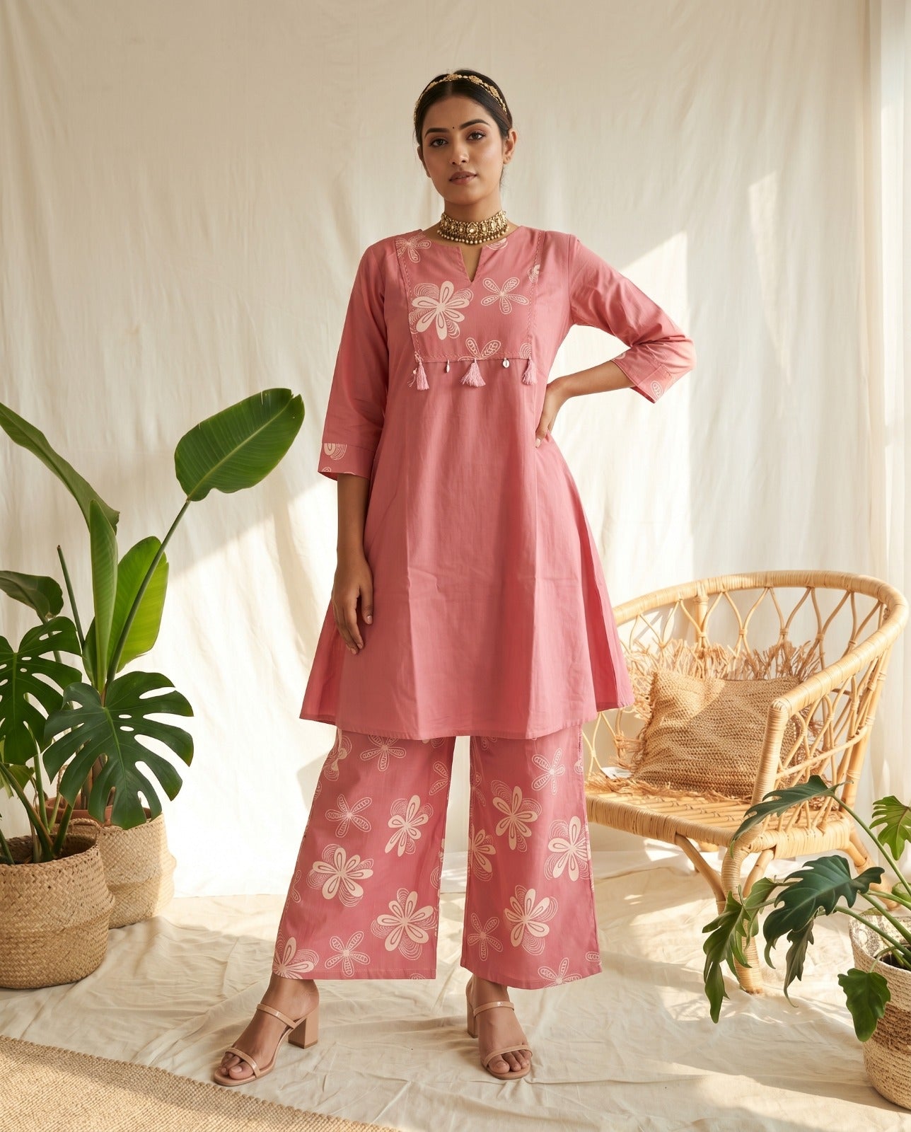 Amrah Wholesale Naisha K 1028 Cotton Manual Work Kurti Pant Set