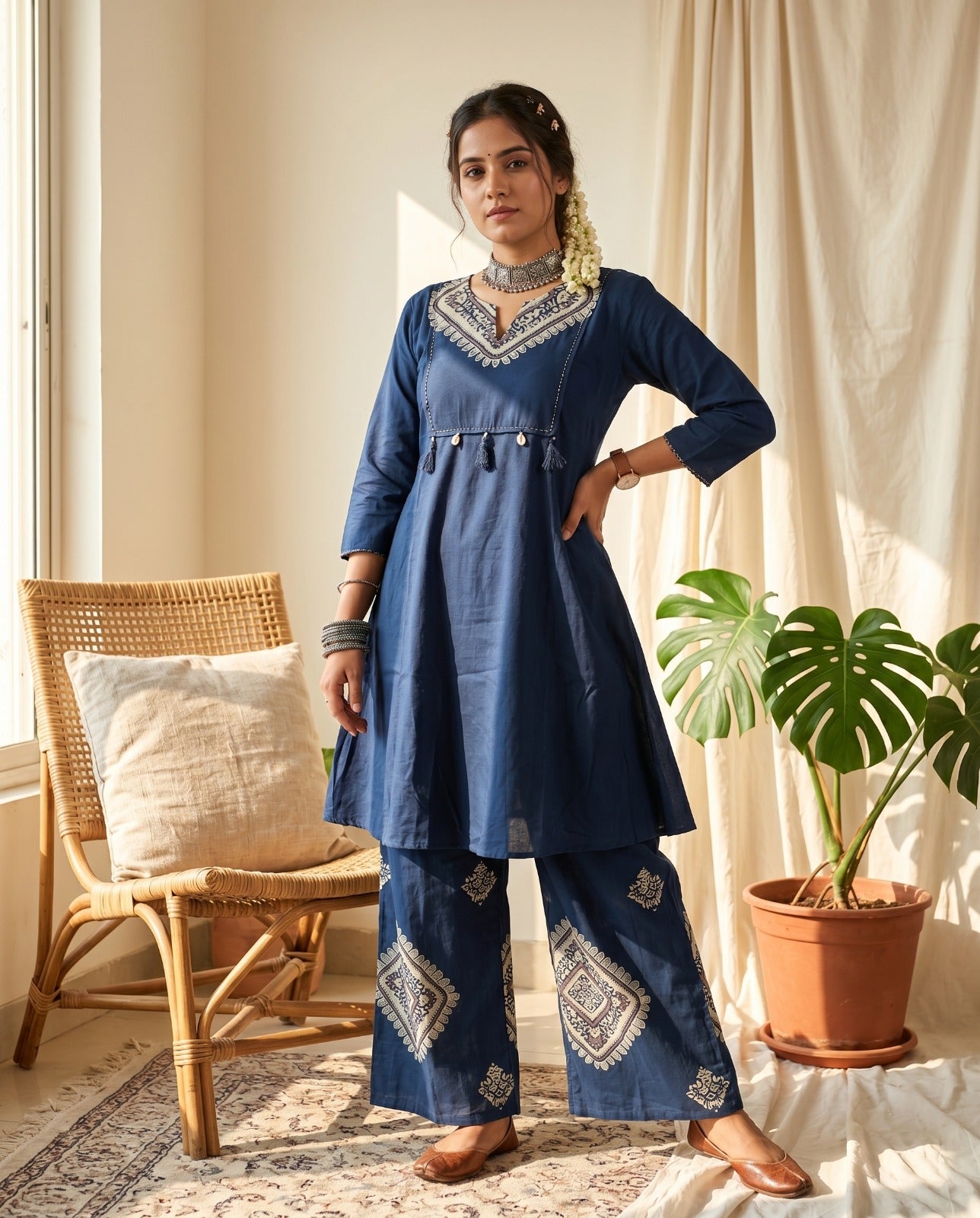 Amrah Wholesale Naisha K 1028 Cotton Manual Work Kurti Pant Set