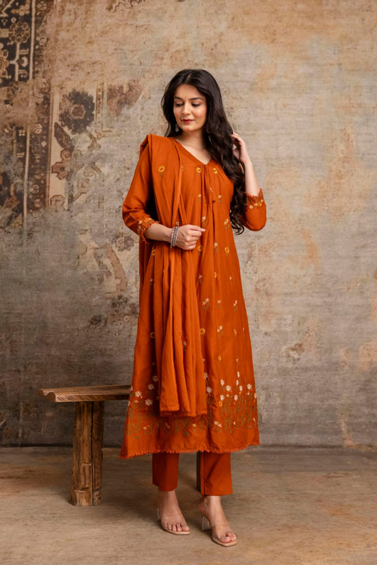 Amrah Wholesale Naisha K 1057 Mul Mul Cotton Embroidered Kurti Pant Dupatta Set - Amrah Wholesale