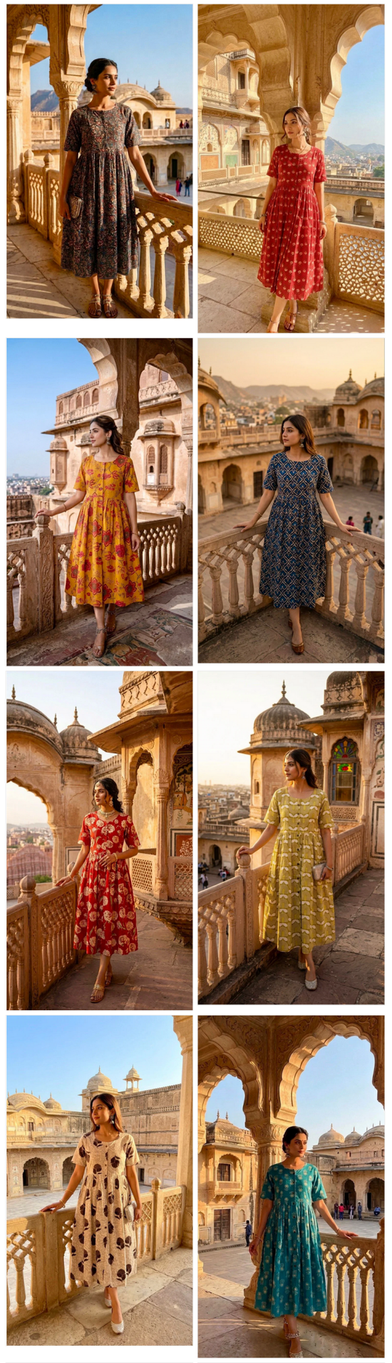 Amrah Wholesale Naisha K 1060 Cotton Printed Midi One Piece Dress - Amrah Wholesale