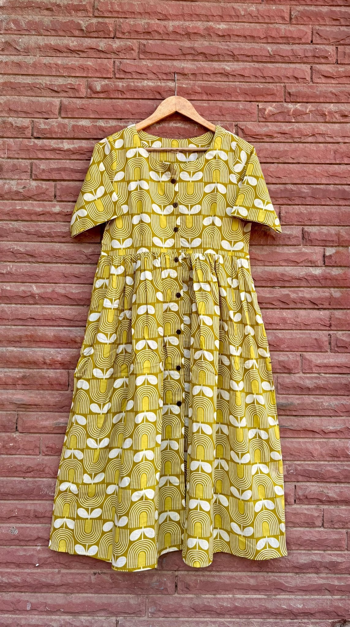 Amrah Wholesale Naisha K 1060 Cotton Printed Midi One Piece Dress - Amrah Wholesale