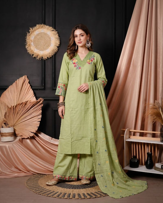 Amrah Wholesale Naisha K 1064 Cotton Kurti Pant Dupatta Set - Amrah Wholesale