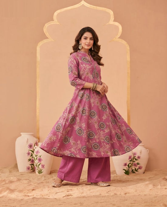 Amrah Wholesale Naisha K 1070 Pure Cotton Digital Discharge Printed A-Line Co Ord Set - Amrah Wholesale