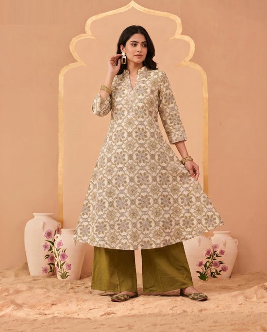 Amrah Wholesale Naisha K 1070 Pure Cotton Digital Discharge Printed A-Line Co Ord Set - Amrah Wholesale