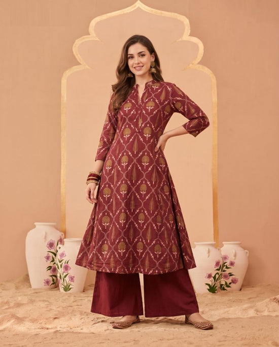 Amrah Wholesale Naisha K 1070 Pure Cotton Digital Discharge Printed A-Line Co Ord Set - Amrah Wholesale