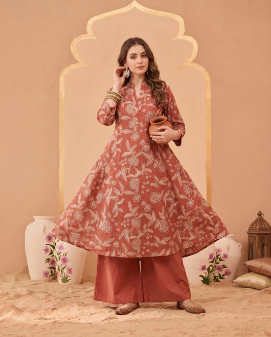 Amrah Wholesale Naisha K 1070 Pure Cotton Digital Discharge Printed A-Line Co Ord Set - Amrah Wholesale