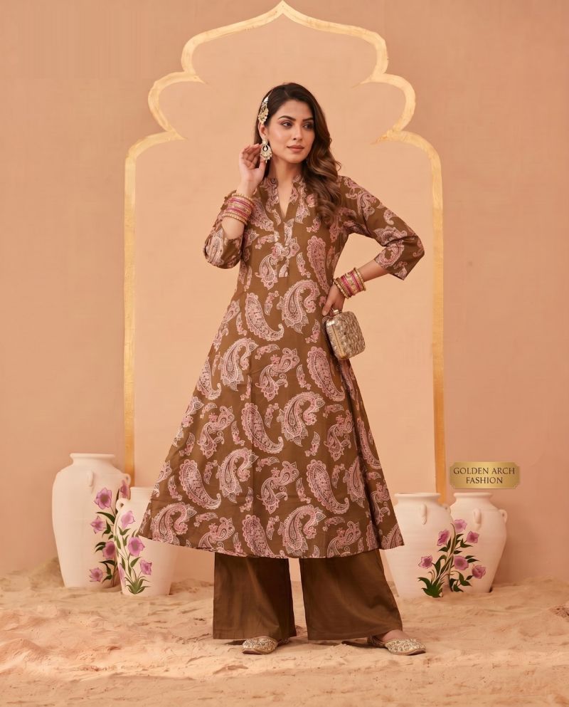 Amrah Wholesale Naisha K 1070 Pure Cotton Digital Discharge Printed A-Line Co Ord Set - Amrah Wholesale