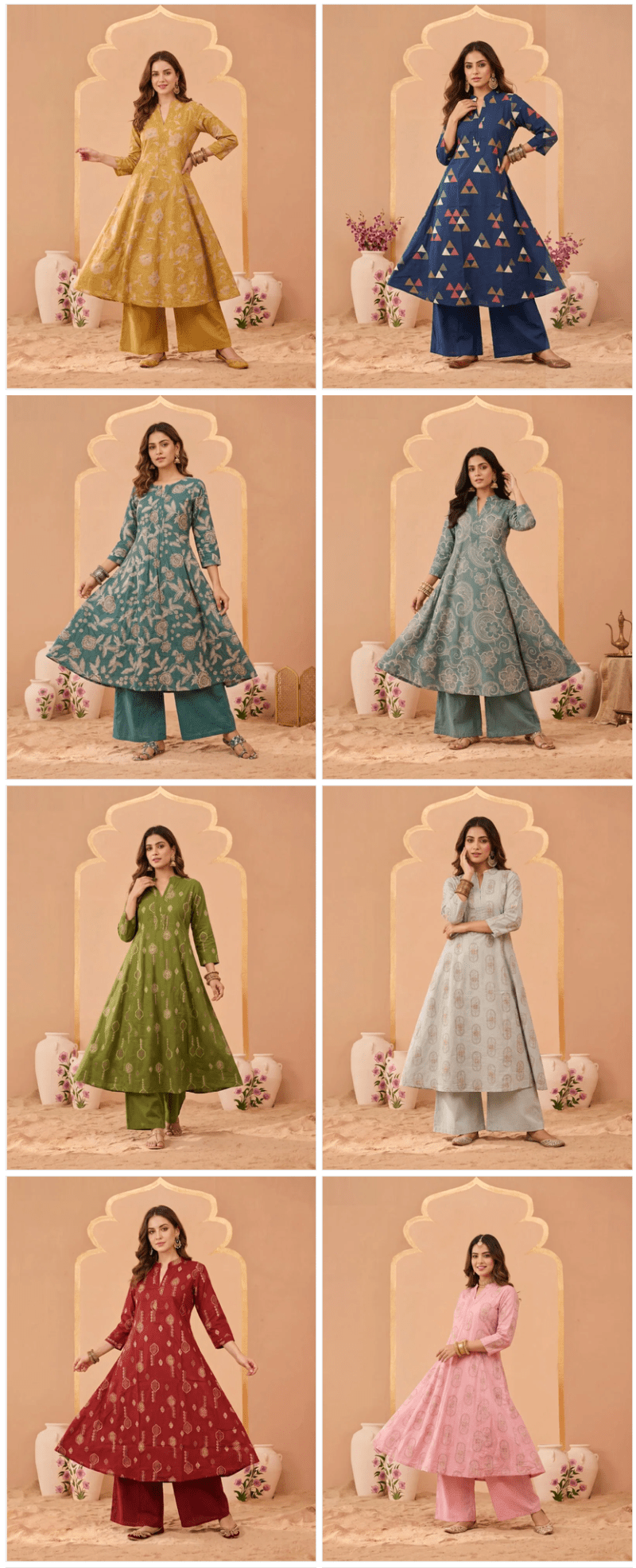 Amrah Wholesale Naisha K 1070 Pure Cotton Digital Discharge Printed A-Line Co Ord Set - Amrah Wholesale
