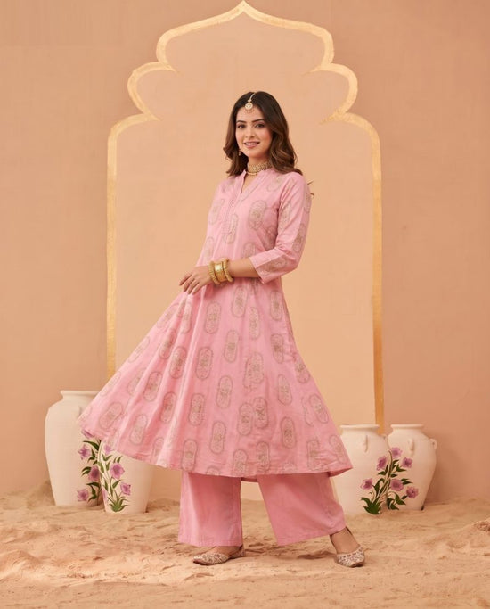 Amrah Wholesale Naisha K 1070 Pure Cotton Digital Discharge Printed A-Line Co Ord Set - Amrah Wholesale