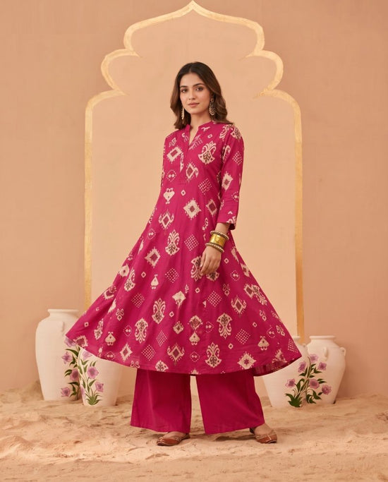 Amrah Wholesale Naisha K 1070 Pure Cotton Digital Discharge Printed A-Line Co Ord Set - Amrah Wholesale