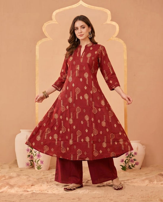Amrah Wholesale Naisha K 1070 Pure Cotton Digital Discharge Printed A-Line Co Ord Set - Amrah Wholesale