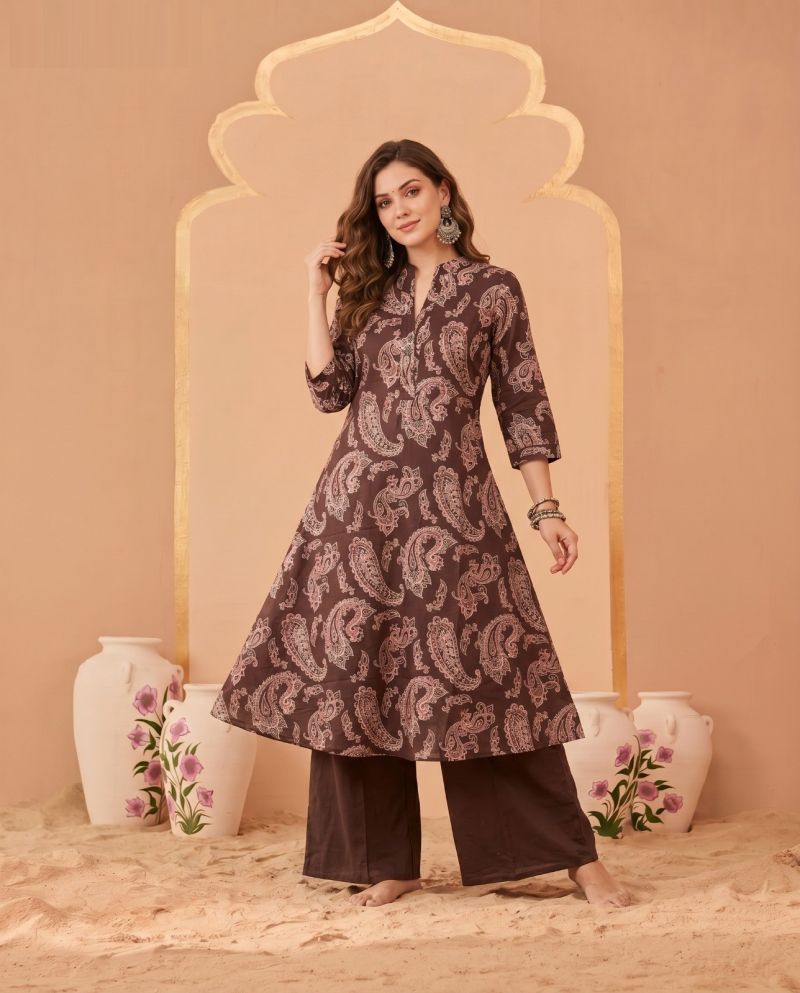 Amrah Wholesale Naisha K 1070 Pure Cotton Digital Discharge Printed A-Line Co Ord Set - Amrah Wholesale