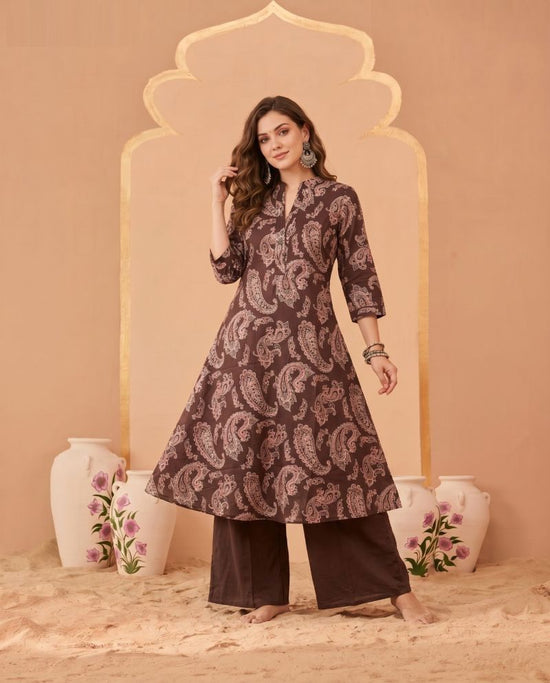 Amrah Wholesale Naisha K 1070 Pure Cotton Digital Discharge Printed A-Line Co Ord Set - Amrah Wholesale