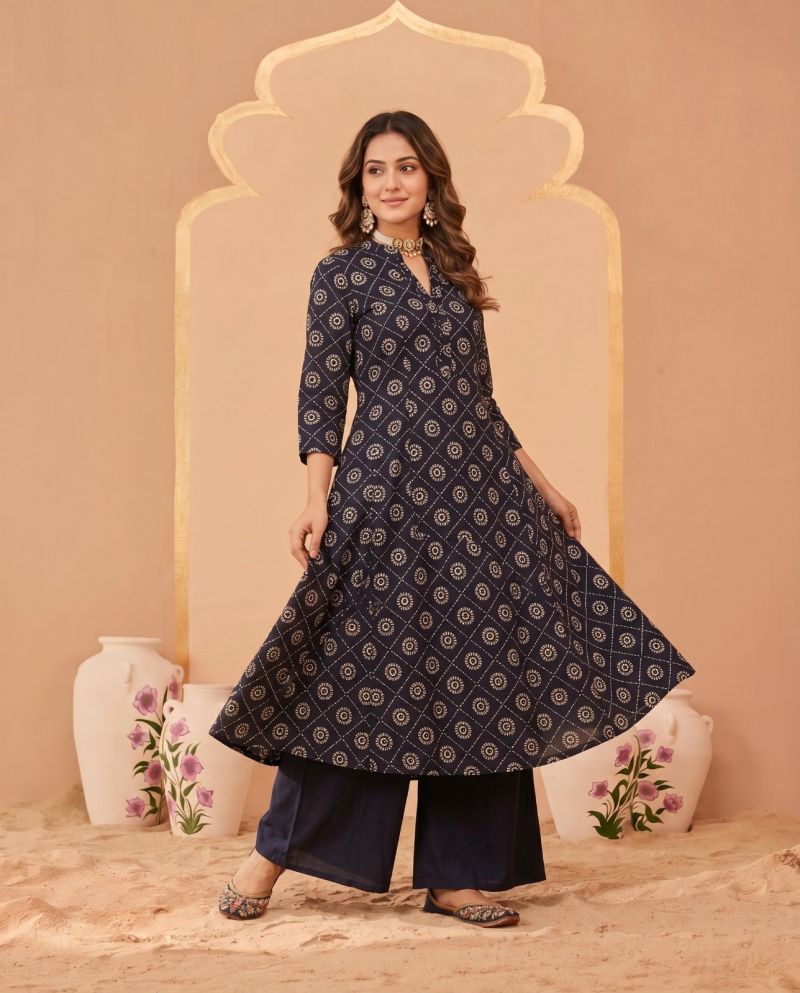 Amrah Wholesale Naisha K 1070 Pure Cotton Digital Discharge Printed A-Line Co Ord Set - Amrah Wholesale