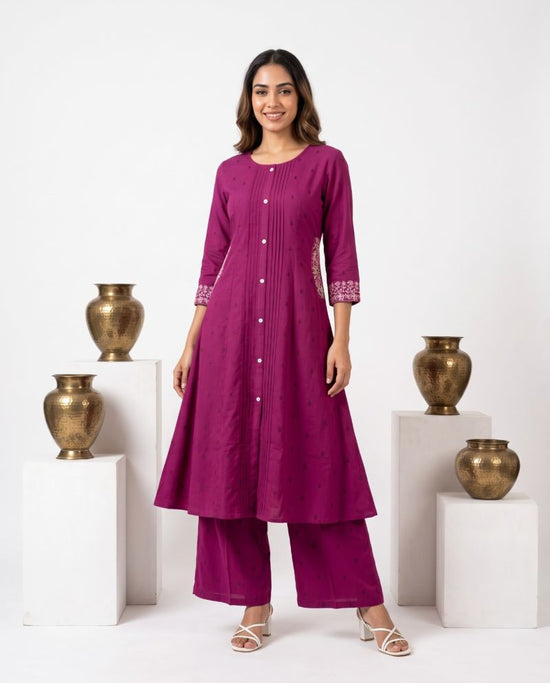 Amrah Wholesale Naisha K 1077 Pure Viscose Butti Work Kurti Pant Set