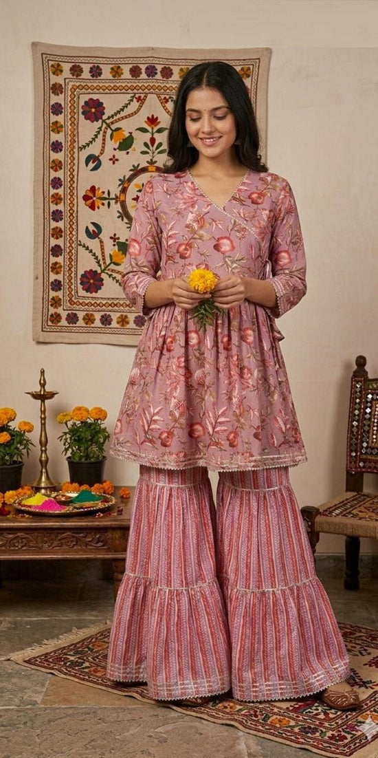 Amrah Wholesale Naisha K 1127 Cotton Printed Kurti With Sharara - Amrah Wholesale