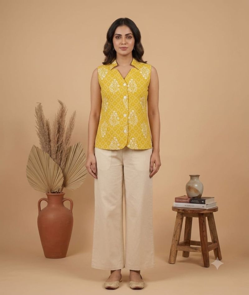 Amrah Wholesale Naisha K 1128 Cotton Printed Sleeveless Tops Collection - Amrah Wholesale