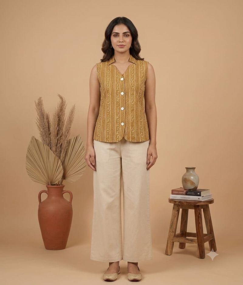 Amrah Wholesale Naisha K 1128 Cotton Printed Sleeveless Tops Collection - Amrah Wholesale