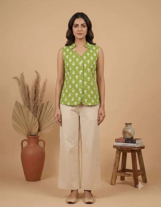Amrah Wholesale Naisha K 1128 Cotton Printed Sleeveless Tops Collection - Amrah Wholesale