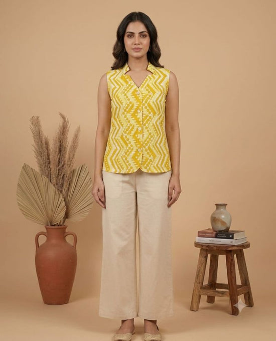 Amrah Wholesale Naisha K 1128 Cotton Printed Sleeveless Tops Collection - Amrah Wholesale