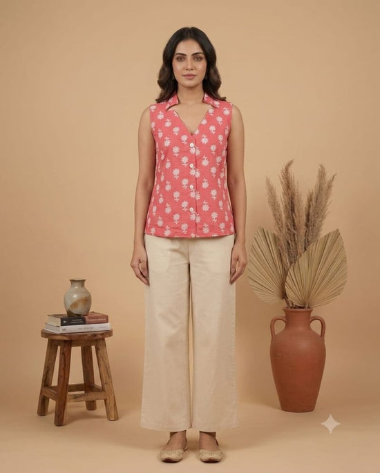 Amrah Wholesale Naisha K 1128 Cotton Printed Sleeveless Tops Collection - Amrah Wholesale
