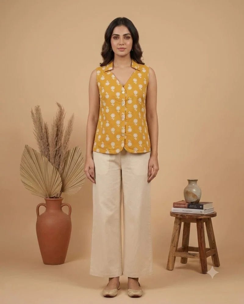 Amrah Wholesale Naisha K 1128 Cotton Printed Sleeveless Tops Collection - Amrah Wholesale